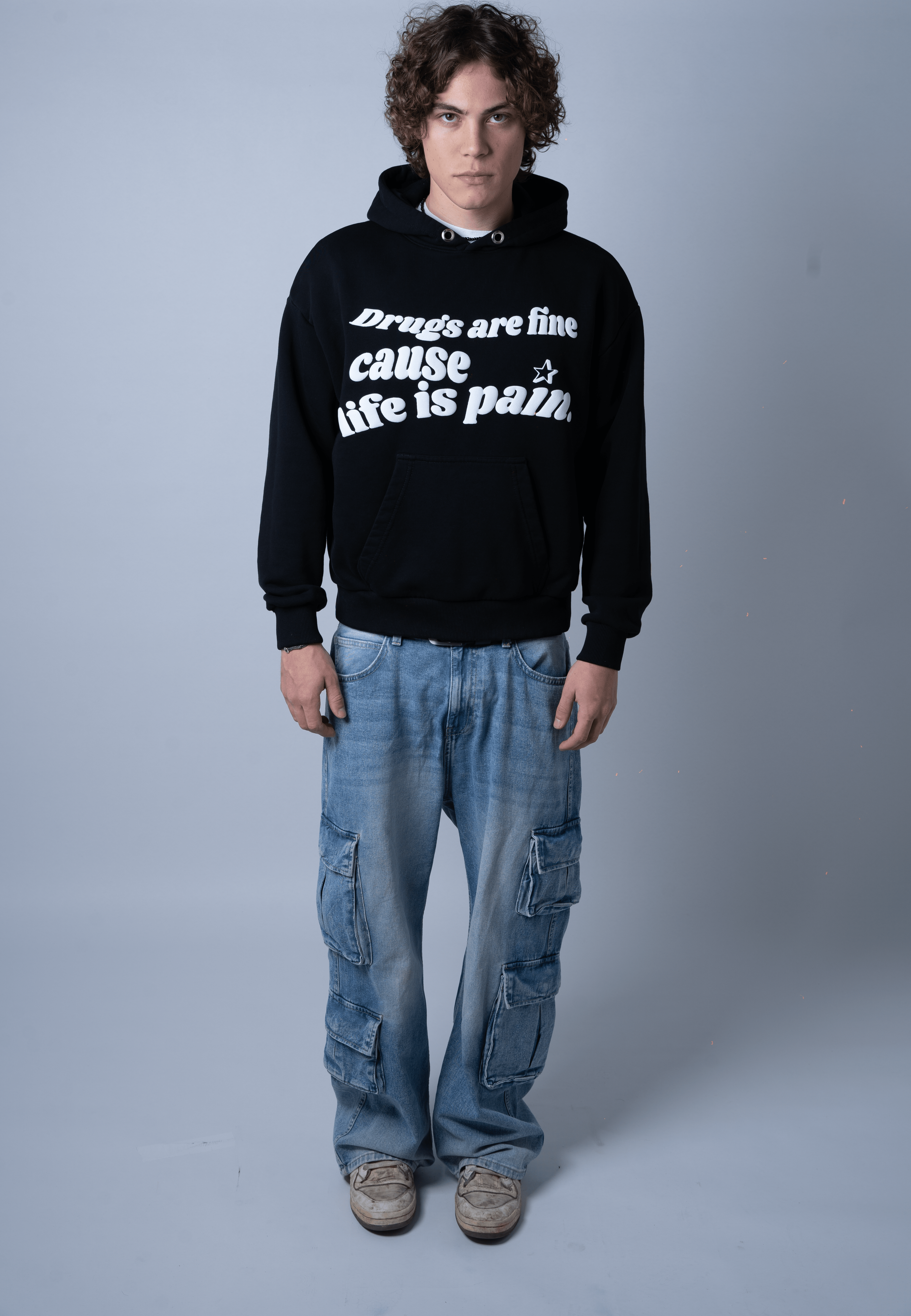 ACID DRUGS ARE FINE BLACK HOODIE